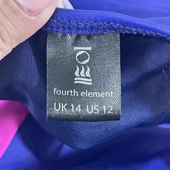 Fourth Element One Piece Swimsuit Size 12 Purple Blue Cross Back Vacation Summer - Picture 7 of 10